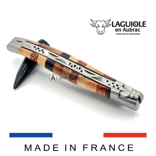 laguiole knife woodstock handle satin finish