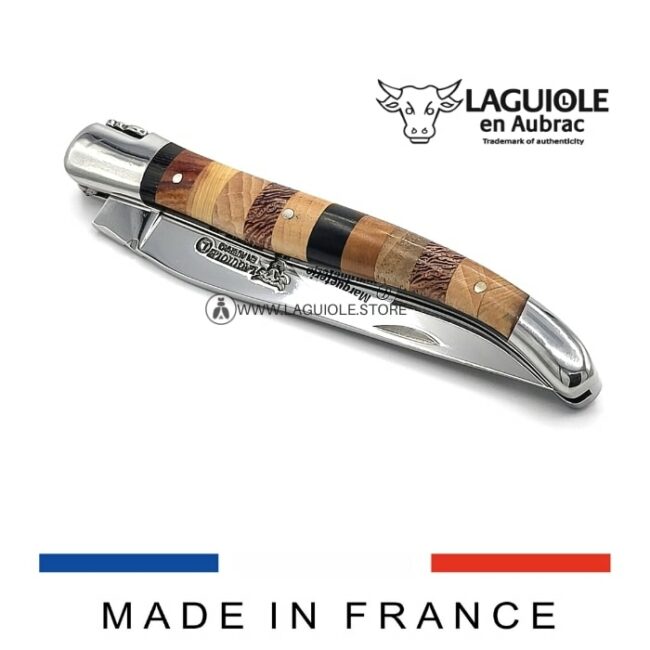 laguiole pocket knife shiny woodstock marquetry