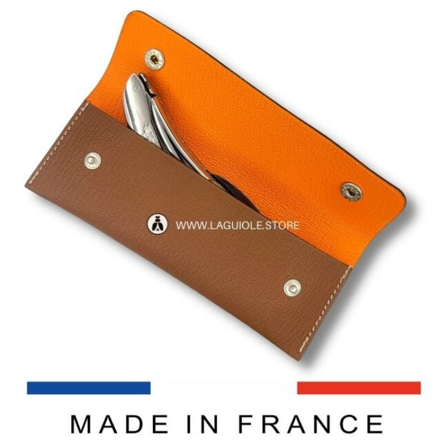 edition deluxe bicolor leather sheath for knives and waiters corkscrews