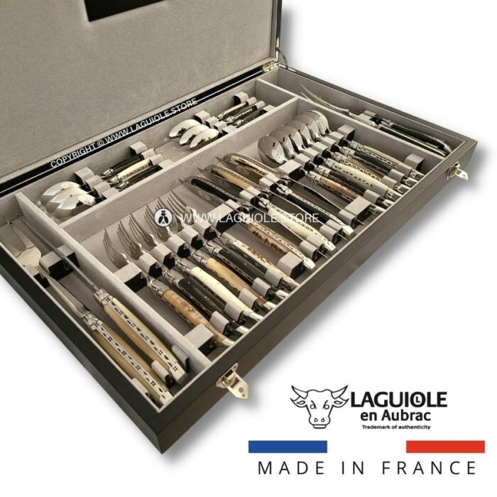 laguiole canteen of cutlery 28 piece mixed horns