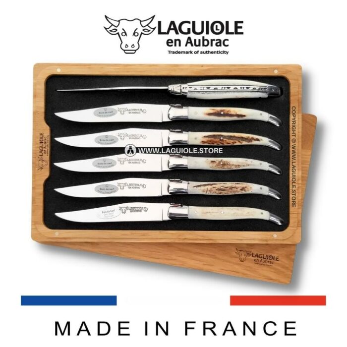 laguiole steak knives set of 6 deer antler