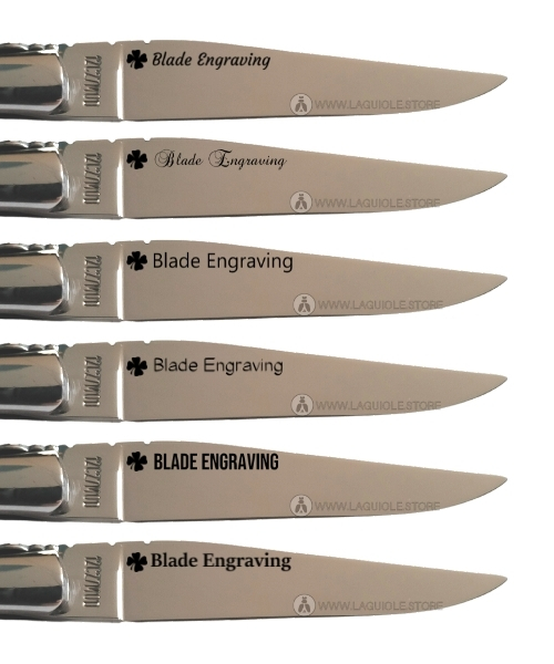 blade engraving text and 4 leaf clover