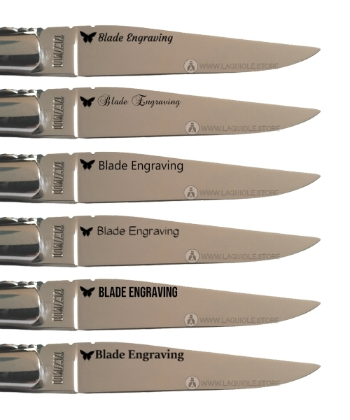 blade engraving text and butterfly