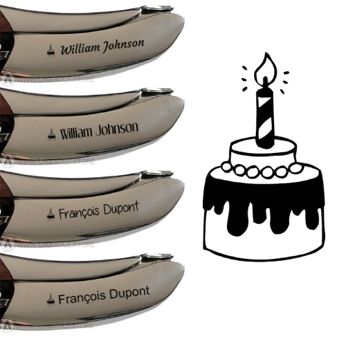 laguiole corkscrew engraving birthday cake