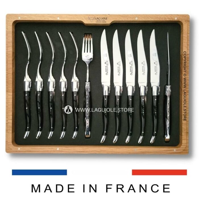 laguiole cutlery set buffalo horn 12 piece