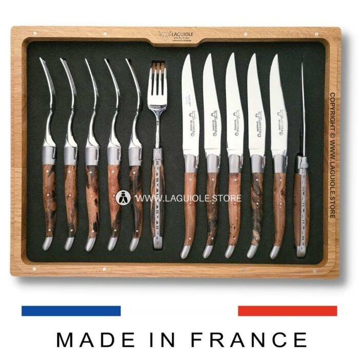 laguiole cutlery set vinestock wood 12 piece