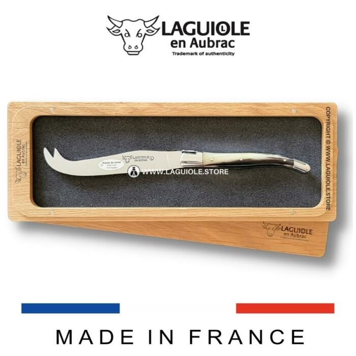 classic laguiole cheese knife zebu horn tip