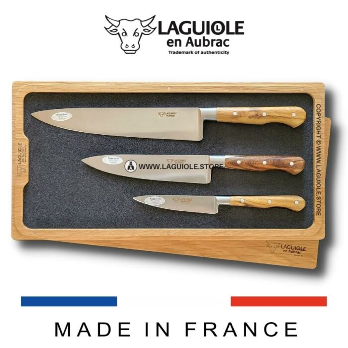 classic laguiole kitchen knife set pistachio wood