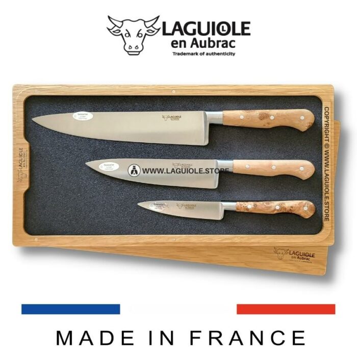 classic laguiole kitchen knife set juniper wood