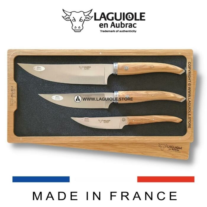 laguiole kitchen knife set gourmet olivewood