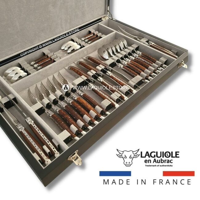 laguiole canteen of cutlery 28 piece snakewood