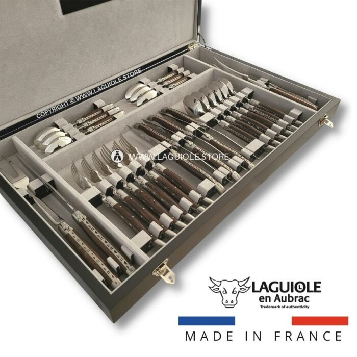 laguiole canteen of cutlery 28 piece wenge wood