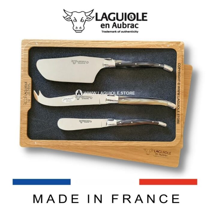laguiole cheese set zebu horn tip