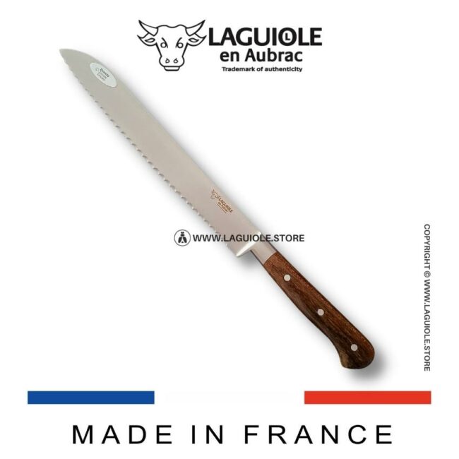 laguiole bread knife ziricote wood