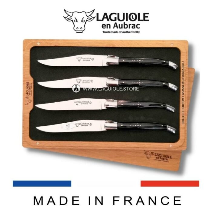 laguiole en aubrac 4 piece steak knives buffalo horn