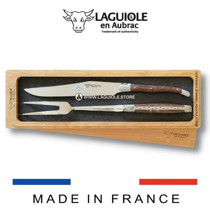 laguiole carving set wenge wood