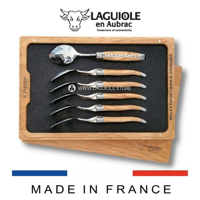 laguiole en aubrac dessert spoons olivewood