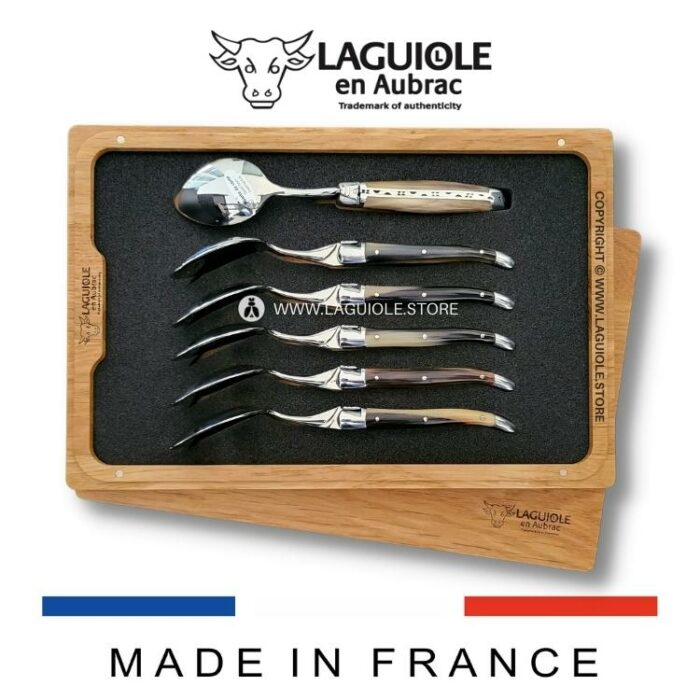 laguiole en aubrac dessert spoons zebu horn tip