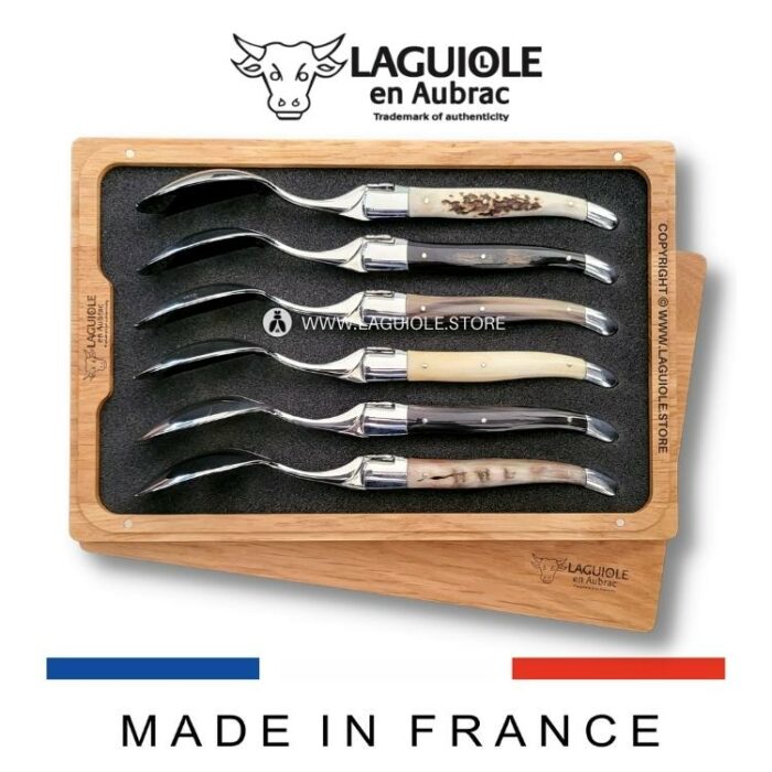 laguiole en aubrac soup spoons mixed horns