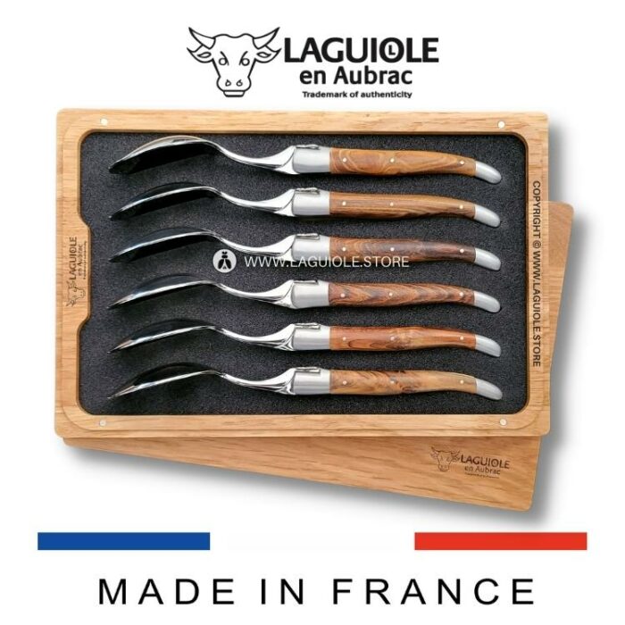 laguiole en aubrac soup spoons pistachio wood