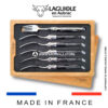 set of 6 laguiole en aubrac table forks buffalo horn