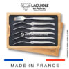 set of 6 laguiole en aubrac table forks stainless steel satin