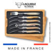 set of 6 laguiole en aubrac table forks zebu horn tip
