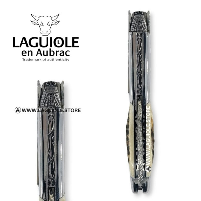 laguiole corkscrew with prestige stag horn shiny finish