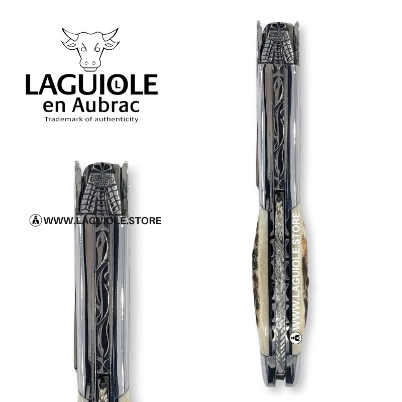 laguiole corkscrew with prestige stag horn shiny finish