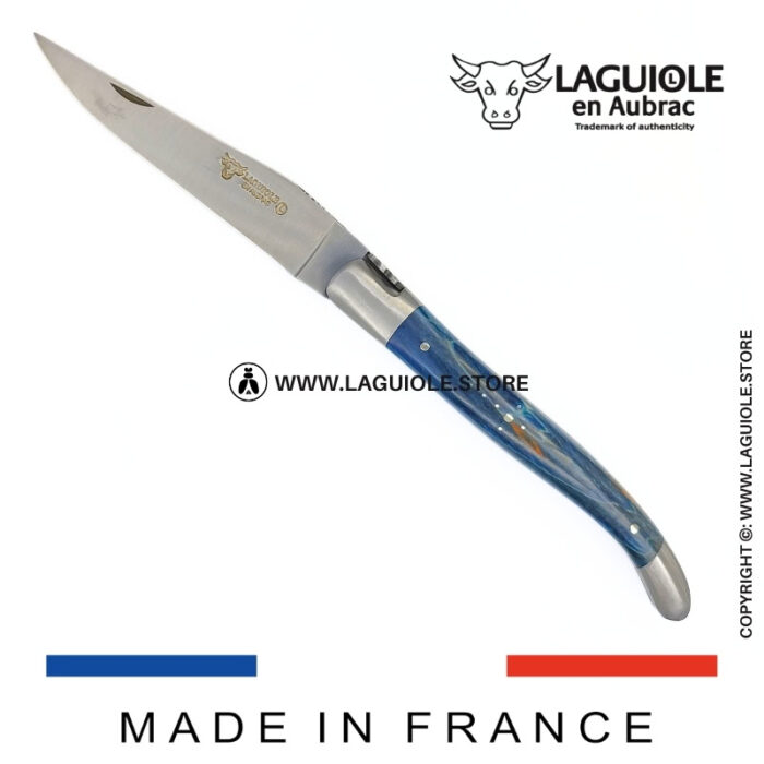 laguiole knife “butterfly” – blue birch wood handle