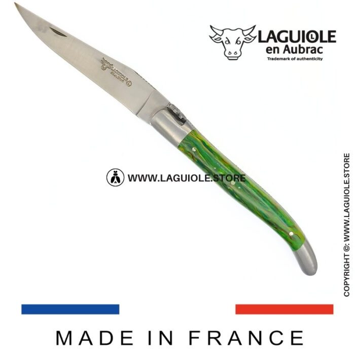 laguiole pocket knife “butterfly” – green birch wood handle