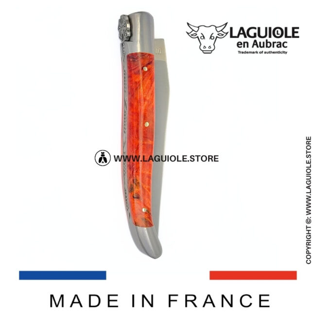 laguiole knife “butterfly” – red birch wood handle