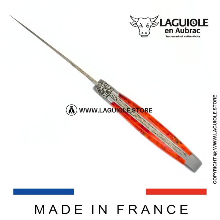 laguiole knife “butterfly” – red birch wood handle