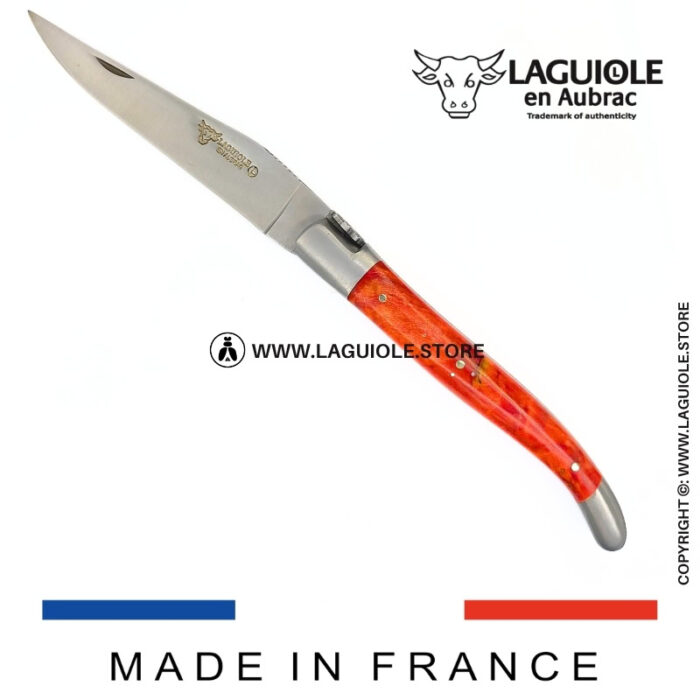 laguiole knife “butterfly” – red birch wood handle