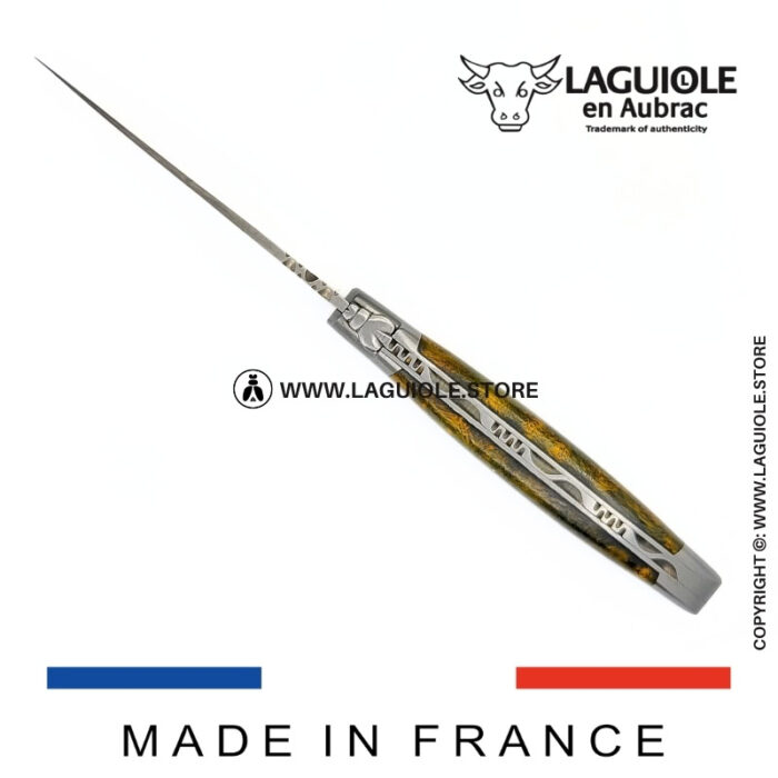 laguiole knife in green cheesewood