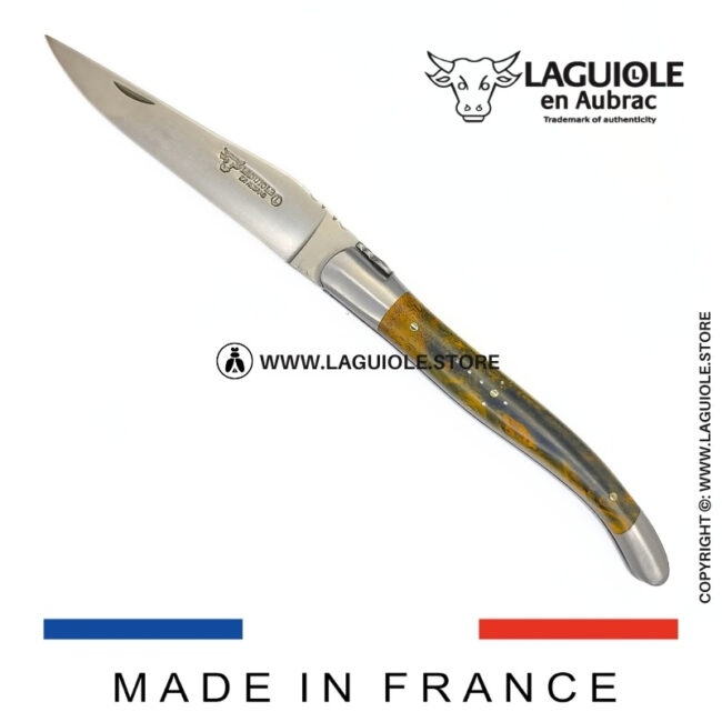 laguiole knife in green cheesewood