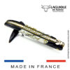 laguiole knife – nox pretiosa collection – ebony & howlite – brass liners