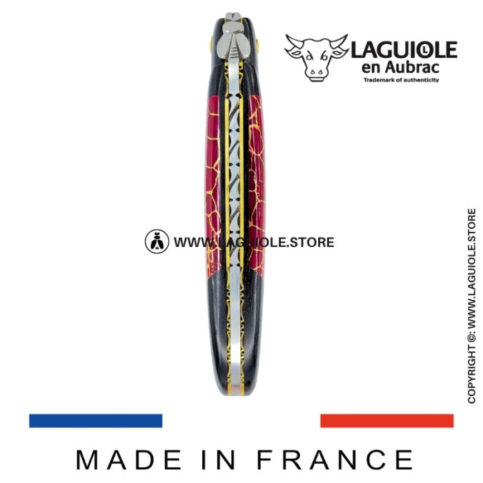 laguiole knife – nox pretiosa collection – ebony & jasper – brass liners