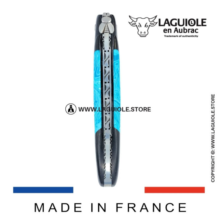 laguiole knife – nox pretiosa collection – ebony & larimar