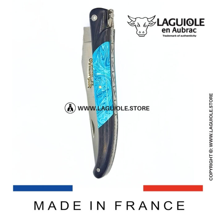 laguiole knife – nox pretiosa collection – ebony & larimar