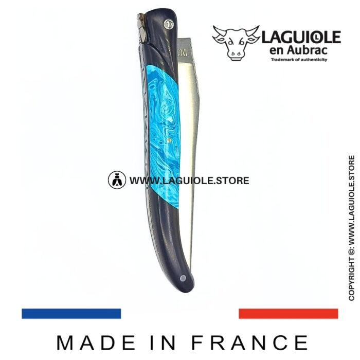 laguiole knife – nox pretiosa collection – ebony & larimar