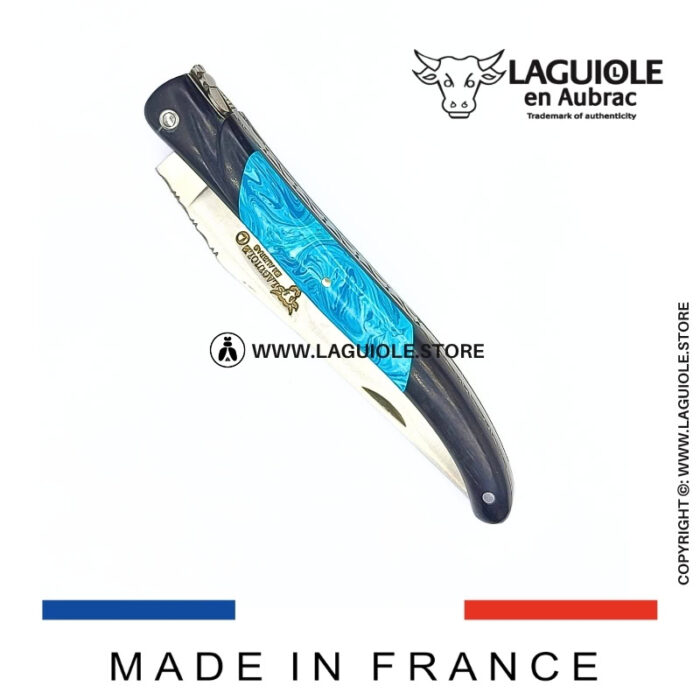 laguiole knife – nox pretiosa collection – ebony & larimar