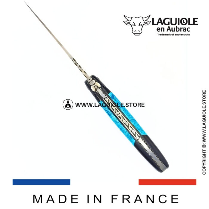 laguiole knife – nox pretiosa collection – ebony & larimar