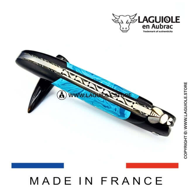 laguiole knife – nox pretiosa collection – ebony & larimar
