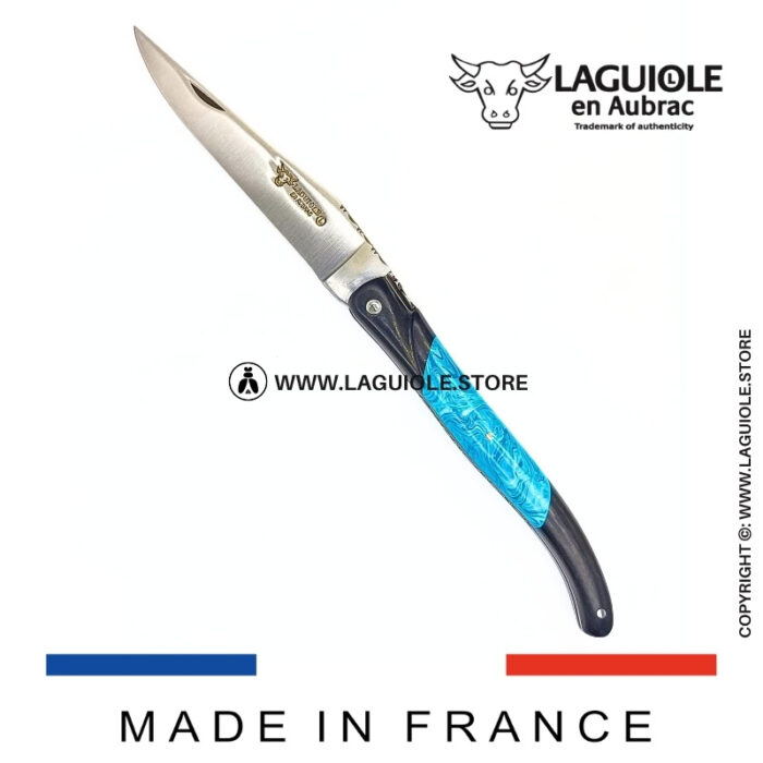 laguiole knife – nox pretiosa collection – ebony & larimar