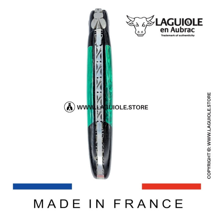 laguiole knife – nox pretiosa collection – ebony & malachite
