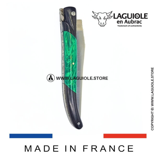 laguiole knife – nox pretiosa collection – ebony & malachite