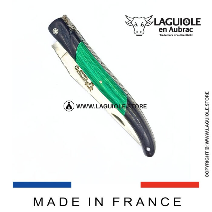 laguiole knife – nox pretiosa collection – ebony & malachite