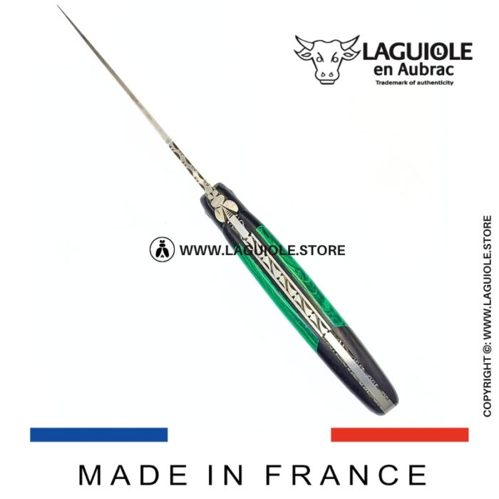 laguiole knife – nox pretiosa collection – ebony & malachite