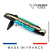 laguiole knife – nox pretiosa collection – ebony & turquoise – brass liners